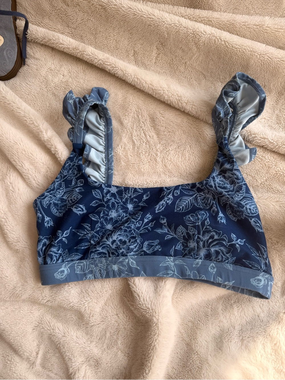 Popflex Active XL Blue Floral Sports Bra